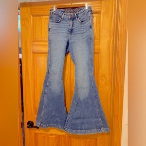 High rise, super flared wranglers. Only worn once!